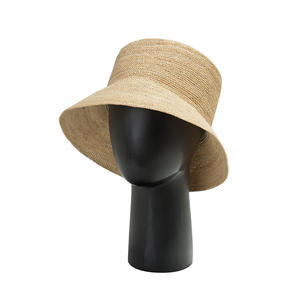 Vente en gros de luxe tendance Chapeau cloche en paille à bord court Chapeau en raphia pour femmes Dames Plage Pare-soleil <span class=keywords><strong>bali</strong></span> Boho - Product Image 4