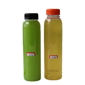 350ML Chai Nhựa PET Trong Suốt Với Mũ Đen Cho Nước Ép Trà Đá Kombucha