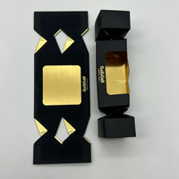 Caja de Regalo de Lujo con Forma de Caramelo, Papel Especial, Logotipo Dorado Estampado en Caliente, Caja Plana con Ventana para Chocolates, Dulces y Pequeños Regalos