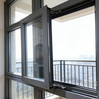 Ventanas de Aluminio con Rotura de Puente Térmico de Fábrica, Ventana Francesa de Doble Vidrio, Sistema de Ventana Combinada Corredera y Abatible de Triple Acristalamiento