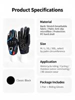 Sarung Tangan Berkendara Motor Anti Selip Tahan Lama Unisex Full Finger Perlindungan UV Tahan Abrasi untuk Sepeda Motor Trail ATV Bersepeda