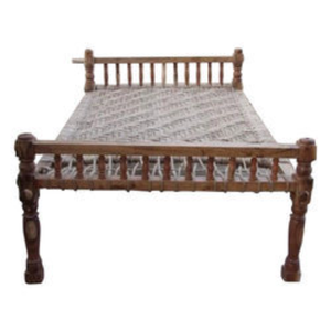 Charpai de madera manji de diseño tradicional, charpai de madera manji tejido a mano, charpai de pueblo colorido y elegante. - Product Image 3