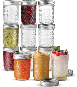 Classic Style Cylinder Glass Aluminum Caviar Bottle Wide-Mouth Mason Jar with Cover for Salad Jam Honey <b>Kitchen</b> <b>Storage</b> Sealed - Product Image 2
