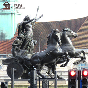 <span class=keywords><strong>Escultura</strong></span> <span class=keywords><strong>Griega</strong></span> Clásica de Bronce de un <span class=keywords><strong>Hombre</strong></span> en Carro y Caballo, Técnica de Fundición - Product Image 3