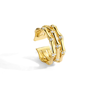 แหวนทองชุบ 18K ดีไซน์เรขาคณิต คลาสสิก ปรับขนาดได้ สำหรับผู้หญิง แฟชั่นทันสมัย วัสดุทองเหลือง รับรองคุณภาพ ขายดี - Product Image 4