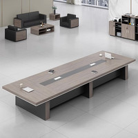 Ensemble de table et de chaises de conférence rectangulaires en bambou moderne HYZ-224X pour 6 personnes, bureau mobile