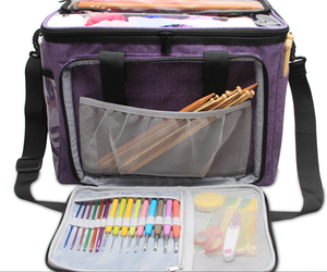 Large Space Wool Yarn <strong>Storage</strong> <strong>Knitting</strong> Crochet <strong>Storage</strong> Bag Tote Organizer - Product Image 6