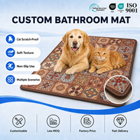 Tapis de sol en velours éponge terre cuite, motif carreaux vintage patchwork, pour cuisine et salle à manger, offrant une base stable