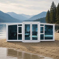 Cabine conteneur extensible avec panneaux isolants pour l'hébergement et la location en station balnéaire (montagne, forêt, lac, plage) et usage professionnel