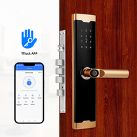 Cerradura de puerta inteligente Cerradura de huella digital con manija APP/Tarjetas IC/Códigos/Llaves/Cerradura de entrada sin llave electrónica biométrica Home Hotel Office
