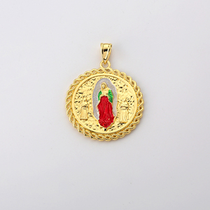 Colgante <span class=keywords><strong>de</strong></span> la <span class=keywords><strong>Virgen</strong></span> <span class=keywords><strong>de</strong></span> <span class=keywords><strong>Guadalupe</strong></span> Chapado en Oro <span class=keywords><strong>de</strong></span> 18K <span class=keywords><strong>de</strong></span> Alta Calidad, Medallón Religioso Católico con Esmalte Colorido, Regalo <span class=keywords><strong>de</strong></span> Joyería - Product Image 6