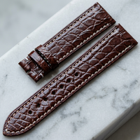 Bracelet de montre en cuir véritable à motif crocodile, boucle de bonne qualité en acier inoxydable, cuir véritable, taille personnalisée, bracelet de montre super fin