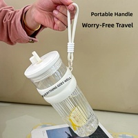 Nouvelle tasse d'été en paille, gobelet en plastique résistant aux hautes températures, grande capacité, design moderne et minimaliste, élégant, pour femmes, extérieur