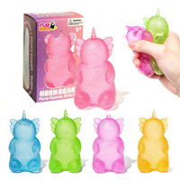 Balle anti-stress licorne et jouet à presser scintillant effet aurore à rebond lent pour garçons et enfants