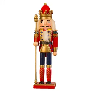 Soldado Cascanueces de Navidad, decoración de madera personalizada para interiores, alta calidad, 30cm, venta al por mayor