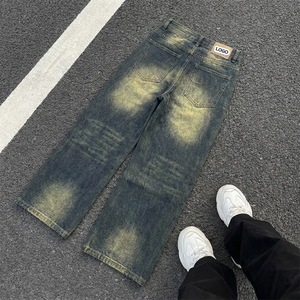 High Quality Custom Embroidered Sweatpants <strong>Jean</strong> Raw Edge <strong>Worker</strong> Designer <strong>Jeans</strong> Pants for <strong>Men</strong> Custom Pants Denim <strong>Jeans</strong> <strong>Men</strong> - Product Image 2