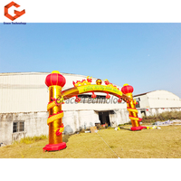 Arche gonflable géante en forme de dragon pour événements, fêtes et festivals, avec lanternes pour l'extérieur