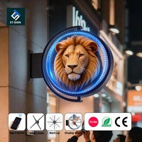 Boîte lumineuse LED rectangulaire 3D holographique suspendue pour extérieur, en aluminium thermoformé, haute luminosité, double face, publicitaire