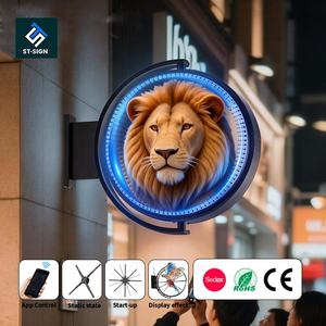 Boîte lumineuse LED rectangulaire 3D holographique suspendue pour extérieur, en aluminium thermoformé, haute luminosité, double face, publicitaire - Product Image 1