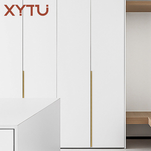 Integrated Metal Furniture Handles <strong>Matte</strong> <strong>Black</strong> Wardrobe Cabinet <strong>Pulls</strong> - Product Image 5