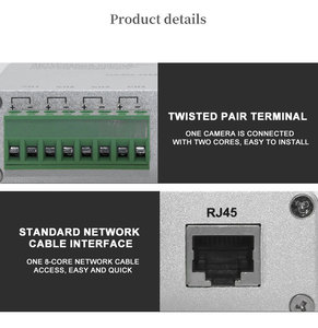 Metal pasivo 3MP 5MP AHD/CVI/TVI Cable de par trenzado coaxial Monitor de <span class=keywords><strong>8</strong></span> canales Transmisor <span class=keywords><strong>Balun</strong></span> Sistema DE SEGURIDAD DE CÁMARA CCTV - Product Image 4