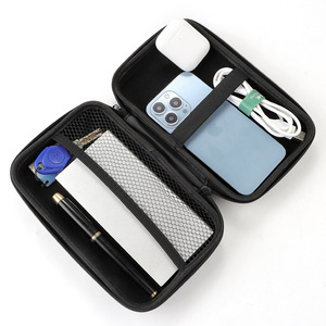 กระเป๋าเก็บฮาร์ดไดรฟ์ EVA ฮาร์ดเคสสีดำสากลสำหรับอุปกรณ์อิเล็กทรอนิกส์ 3C อุปกรณ์เสริมดิจิตอลเครื่องชาร์จสายเคเบิลข้อมูลหูฟัง - Product Image 3