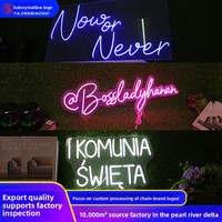 Enseigne néon LED en acrylique personnalisable avec logo et traitement UV pour affichage publicitaire de lettres anglaises