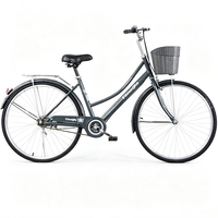 Vélo de ville léger 24 pouces, monovitesse, cadre en acier haute teneur en carbone, jantes en aluminium, panier avant, vélo utilitaire de banlieue