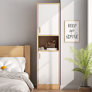 Armoire simple pour chambre à coucher, rangement multifonctionnel sur pied avec portes et étagère ouverte - Product Image 1
