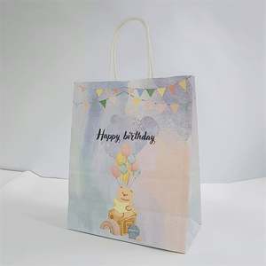 Bolsas de Regalo de Papel Kraft Blanco con Asas Retorcidas, Tema de Dibujos Animados, para Dulces de Boda, Cumpleaños, 16*8*22cm, KUAIMA - Product Image 6