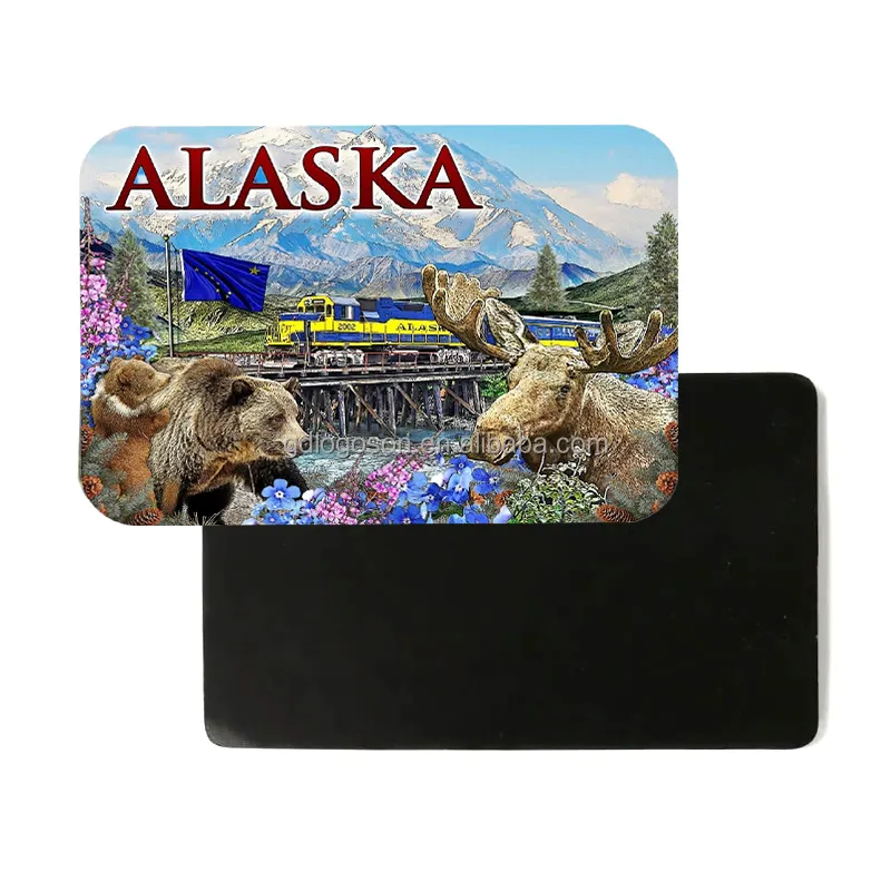 Koleksiyon Hediyelik Eşya Aurora Borealis Skyline Buzdolabı için Manyetik Etiket Teneke Levha Alaska Kuzey Işıkları Buzdolabı Mıknatısı