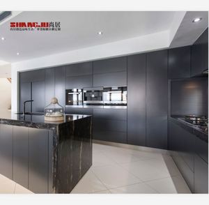 Armarios de cocina de alta calidad personalizados, color <span class=keywords><strong>gris</strong></span> y blanco, luz decorativa Led, diseño cálido, <span class=keywords><strong>roble</strong></span> - Product Image 6