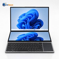 Ordinateur portable CoreNest à double écran, Intel Core I7 9850H 6 cœurs, 16 pouces plus écran tactile secondaire de 14 pouces, DDR4, ordinateur portable de bureau