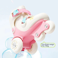 Patins à roulettes pour enfants en gros, motif petit lapin, double frein, roues auxiliaires, roues lumineuses pour débutants