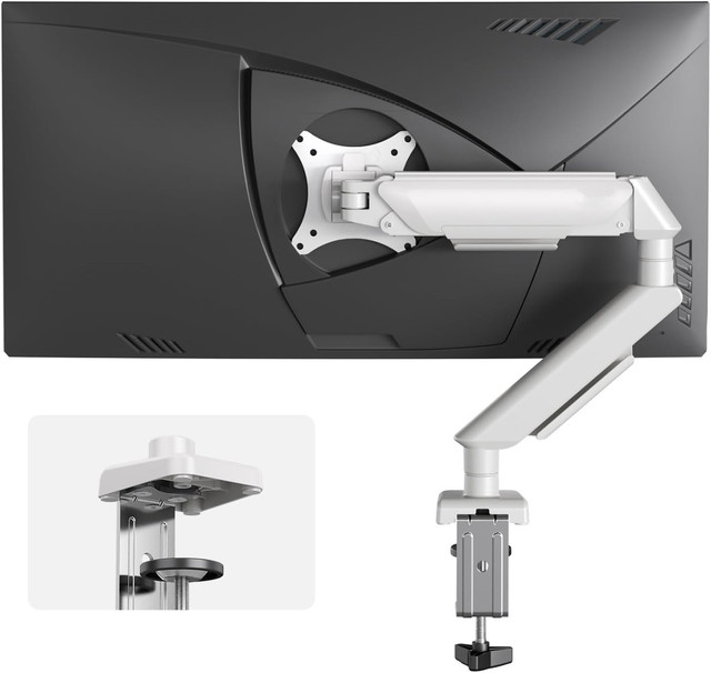 Fully Adjustable Single Monitor Mount Arm for 13 to 32 Inch Screens up to 22 Lbs Ultrawide Screen Arm Stand for Desk