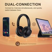 Audífonos de Diadema QCY H3 con Reducción de Ruido Activa ENC ANC, Jack de Audio de 3.5mm de Alta Resolución, Conexión con Cable e Inalámbrica por Bluetooth 5.4, Ecualizador (EQ), 2.4G