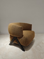Nouveauté tissu fauteuil de salon en cuir véritable salon chaise de loisirs velours d'agneau hall d'hôtel canapé de réception en bois massif