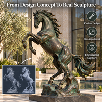 Sculpture de cheval en bronze, finition antique, cuivre, pour bureau d'entreprise, hall d'hôtel, espace public, sur mesure, résistant aux intempéries, fabrication en usine