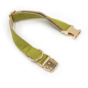 Productos populares 2024, collares de lujo para perros al aire libre, diseño de lazos para mascotas, correas de cuero de gamuza verde para mascotas, collares populares para perros - Product Image 2