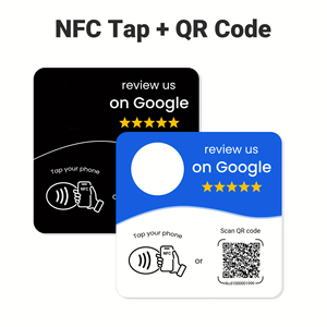 Autocollant NFC pour avis Google avec adhésif dorsal, carte d'avis NFC à puce, code QR éditable dynamiquement, support de commentaires Google - Product Image 1