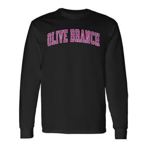 Olive Branch Mississippi Ms Vintage Sports Pink Design T-shirt à manches longues de qualité supérieure - Product Image 1