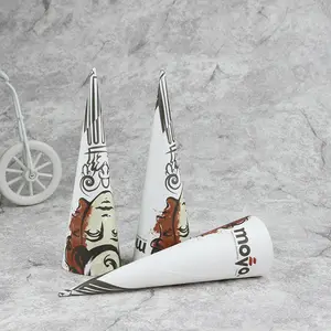 Envoltura de cono personalizada, bolsas de papel cónicas, embalaje en forma de cono para taza de beber o helado