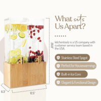 Distributeur de boissons froides en acrylique transparent personnalisé pour la fête de mariage Distributeur de boissons en acrylique à double modèle