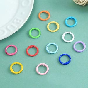 18colors Mix Zinc Alloy <b>Spring</b> O-Rings Colorful <b>Spring</b> Snap Keyring Metal Lanyard <b>Clips</b> Keychain for Camping Use Handbag - Product Image 2