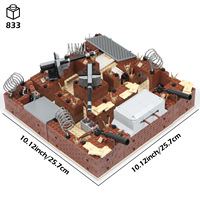 Ensembles de blocs de construction de bunker militaire, base d'armée moderne, blocs en plastique ABS, modèle de jouet éducatif, jouets de construction unisexes
