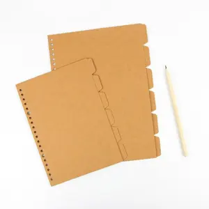 Personalized kraft paper Index tab divider for 20/26 holes loose leaf journal