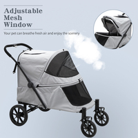 Nouveau design Poussette de jogging pour chien gris Fournisseur Grande poussette pour chien avec rampe