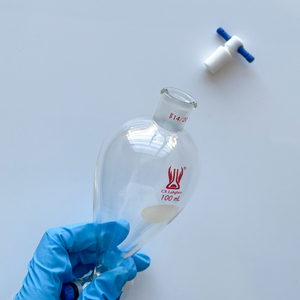 CS Labglass Custom Pear Shaped Borosilicate <strong>Glass</strong> Oil Water Separator <strong>Funnel</strong> for Laboratory Chemistry Glassware - Product Image 5