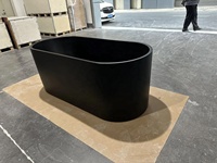 Baignoire ovale autoportante en pierre écologique Himalaya IceTech Factory OEM Yacht Stone, design moderne pour extérieur, villa et maison