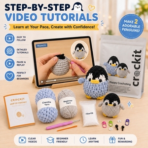 Kit de Ganchillo para Principiantes: Crea tu Propia Caja DIY con Animales - Set Completo de 2 Piezas de Pingüinos <span class=keywords><strong>Amigurumi</strong></span> - Product Image 3